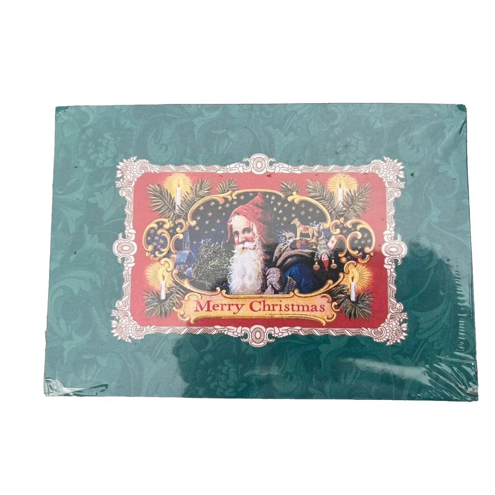 Hallmark Christmas Cards Santa Vintage MCM USA New Sealed In Package